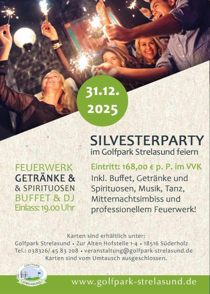 Silvesterparty 2025 im Golfpark Strelasund