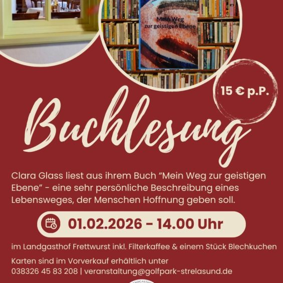 Buchlesung - Bücherreegal mit vielen Büchern und einem Buch im Vordergrund . Blick in einem Raum durch ein Fenster.