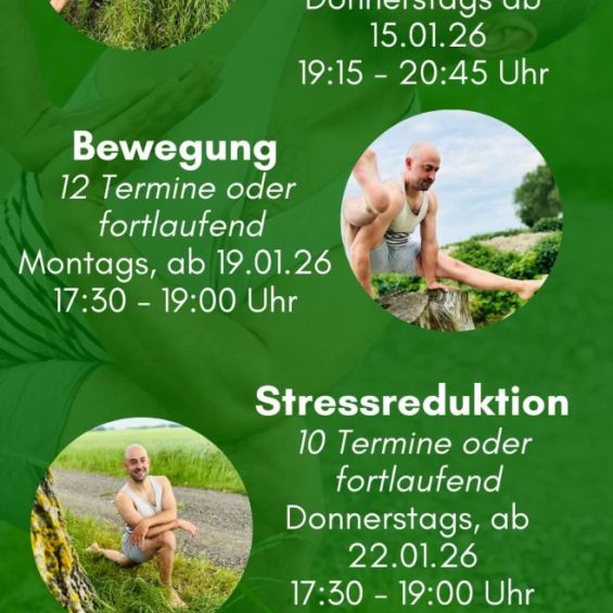 Mann zeigt Yoga Übungen - Yogakurse im Golfaprk Strelasund mit technischen Daten