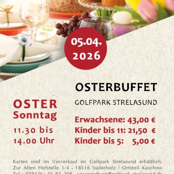 Tulpen, dunkle WeintraubenTeller und ein Glas auf einem Tische- Osterbuffet im Golfpark Strelasund