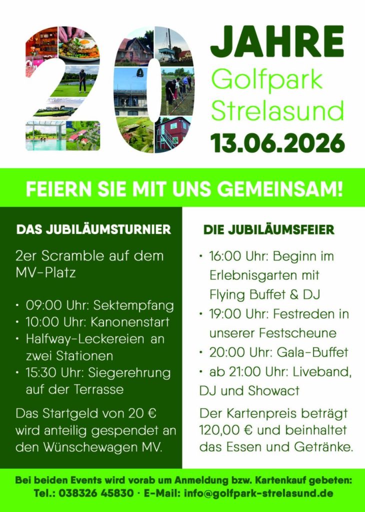 20 Jahre Jubiläum im Golfpark Strelasund