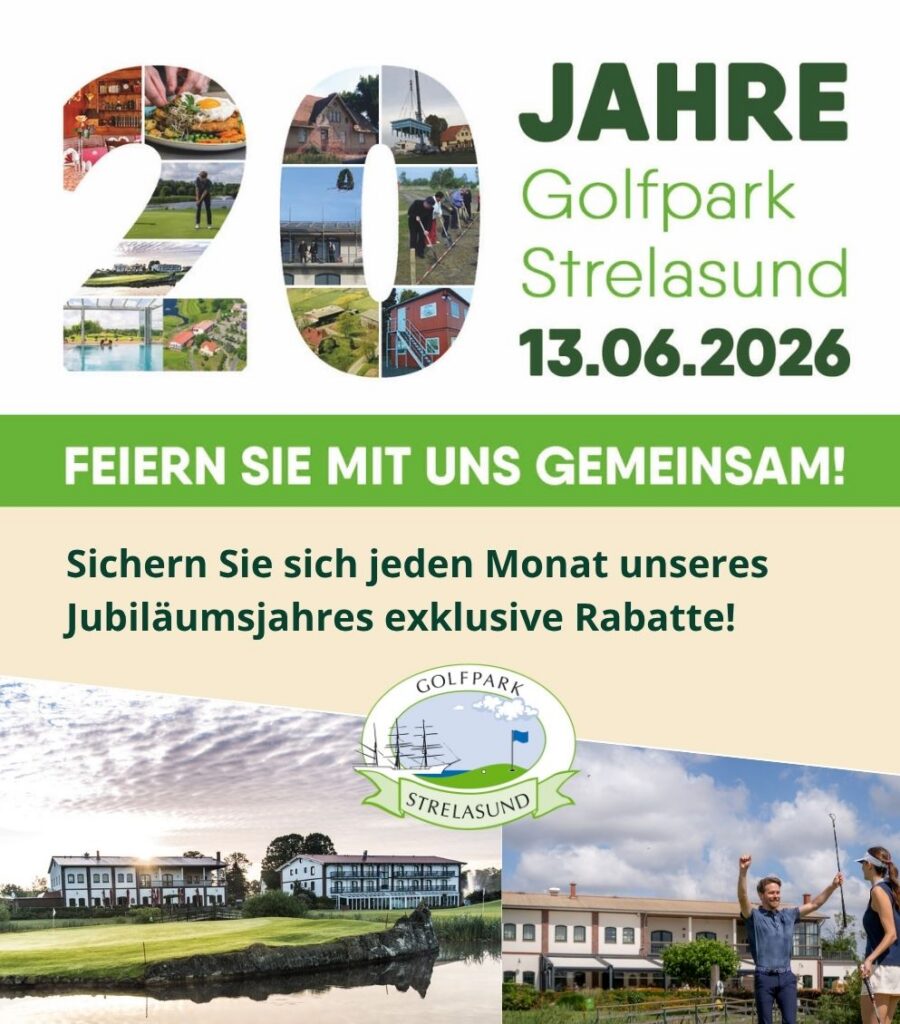 Jubiläumsangebote im Golfpark Strelasund